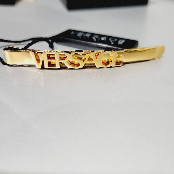 Versace logo lettering hair clip